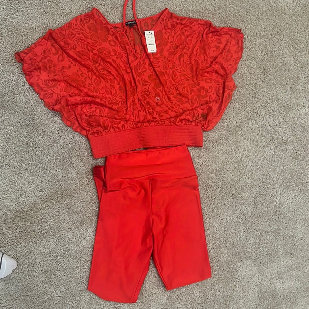 Red see through top! 🔥